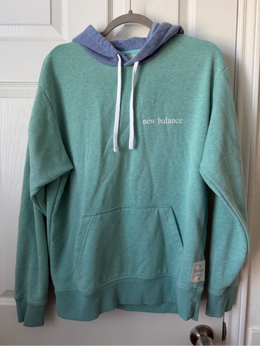 New Balance The Intelligent Choice Hoodie Mint Green Blue Pullover Sweatshirt M